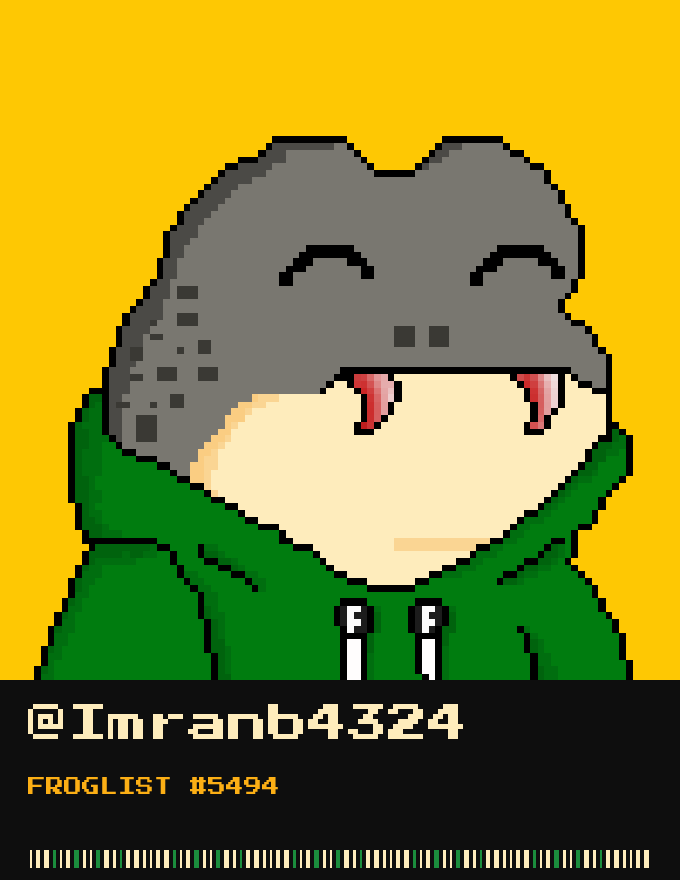 Imranb4324's tweet photo. Just got on the @zecfrogs list 🐸
6,969 pixel frogs on ZEC. Free mint.
FROGLIST #5494 sealed. set your frog as your PFP to climb the list. #ZECFrogs $ZEC https://t.co/UkdUAWobK1