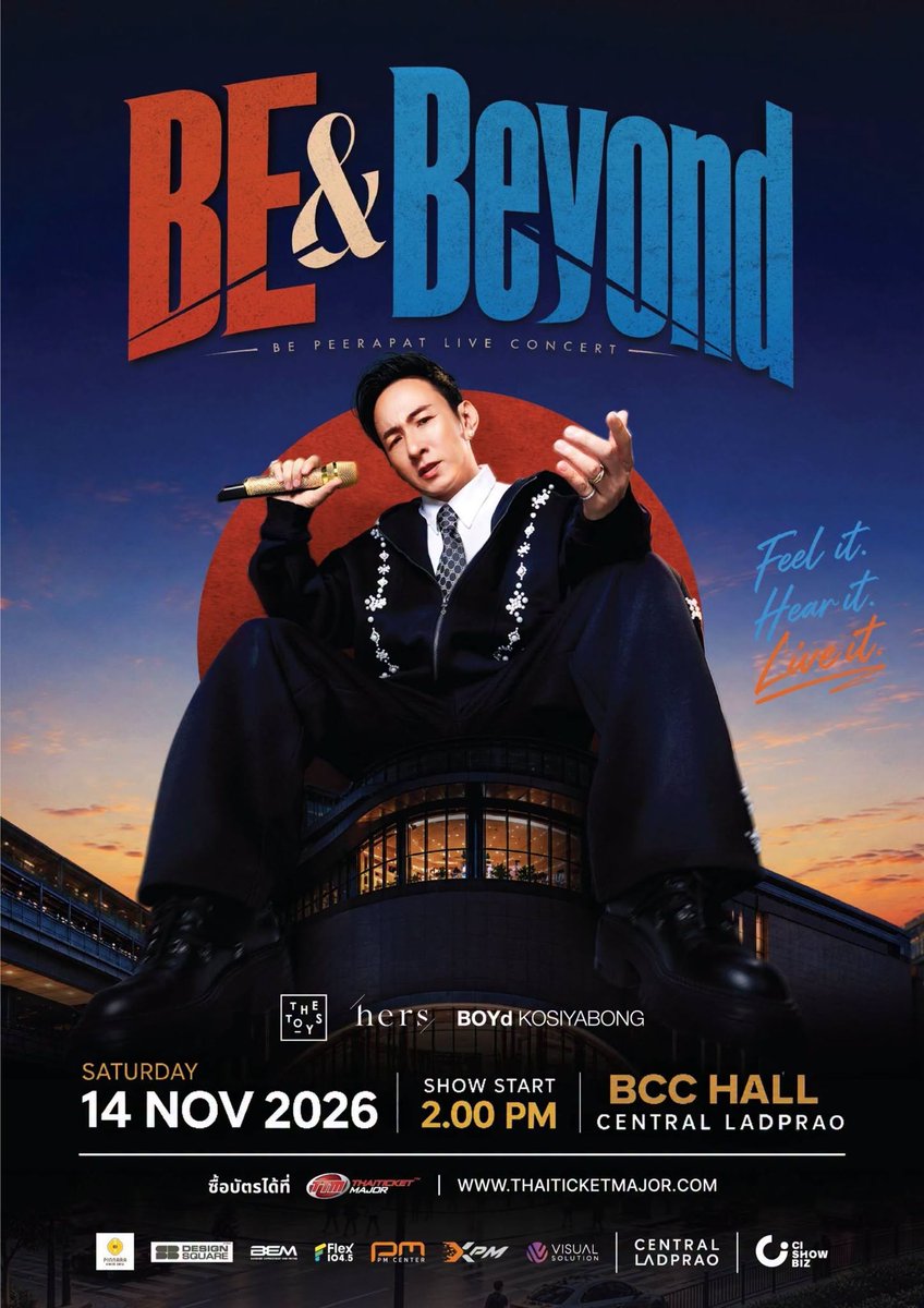 StarENews's tweet photo. BE & BEYOND : BE PEERAPAT LIVE CONCERT 14 พฤศจิกายน 2569 ที่ BCC Hall , Central Ladprao
จองบัตรเสาร์ที่ 19 กันยายน 2569 นี้ 10:00 น. เป็นต้นไป ทาง ThaiTicketMajor
บัตรราคา 2,200 / 2,800 / 3,200 / 3,900 / 4,500 บาท (B.I.P.)
#BePeerapat
#BeBeyondConcert
#CIShowbiz
#StarEnews https://t.co/gkTIuoxekt