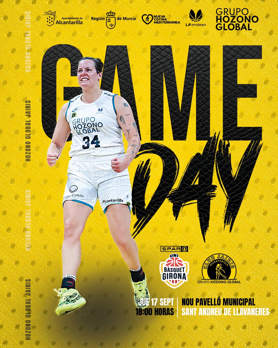 CBJairis's tweet photo. 🔥 𝙄𝙏’𝙎 𝙂𝘼𝙈𝙀 𝘿𝘼𝙔! 

🆚 @unigirona 
⏰ 18:00h
📍 Nou Pavelló Municipal d’Esports
📺 https://t.co/jBE868FYaR

#OrguloJAIRISTA 💛🖤 https://t.co/4dpOwjqy0v