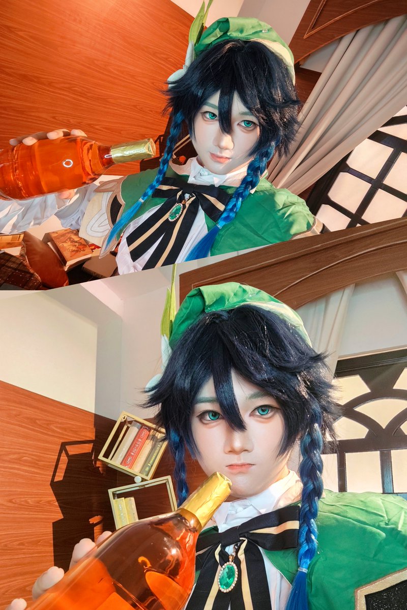 lithium_carp's tweet photo. Venti Cosplay｜Genshin Impact
睡不着的话，就来请我喝一杯苹果酒吧🍎
#原神 #GenshinImpactㅤ #温迪 #venti #cos #Cosplay #原神温迪 https://t.co/5i0ocycl94