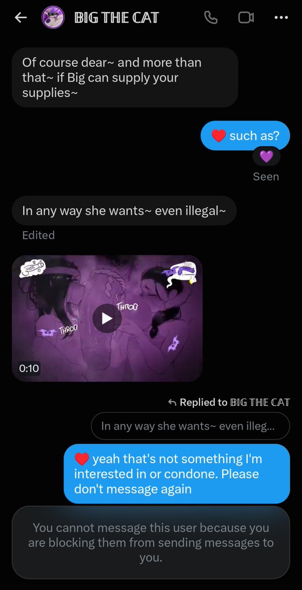 LovingHarleen's tweet photo. ♥️ perfect example of what not to do if you come into my DMs...This is @HUNGEST_CAT feel free to block, DO NOT message to harass, this is NOT what I am suggesting, simply wish to make people aware of their intentions https://t.co/h9ngfWwAOU