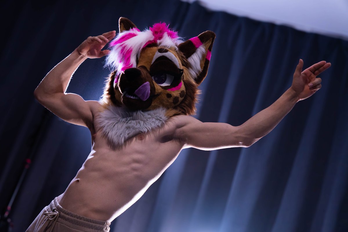 HuffyHyena's tweet photo. Some of you already know but,

I recently got a fursuit! This is Huffy! A hyena/fox hybrid, made my @HybridLFursuits . I am super happy how this goofy turned out, can't wait to see where this goober will take me on adventures.

So special thanks to @ScyllaWolfron !

See you soon~ https://t.co/1RfrjBytsd