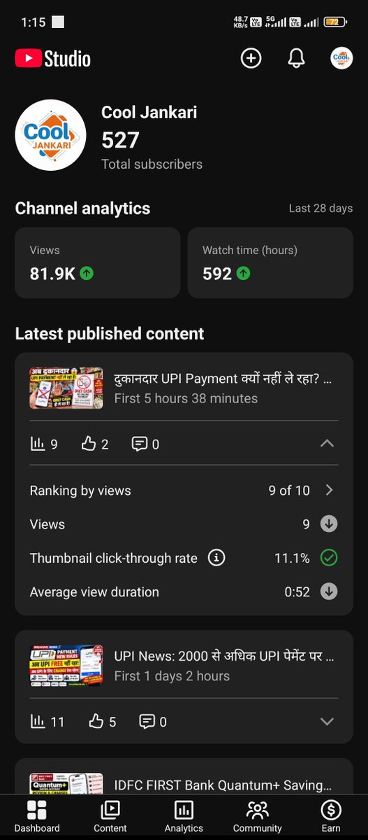 danishYadav07's tweet photo. @YouTubeIndia @TeamYouTube My channel subscriber count has been stuck at 523 on the public channel page for 3 days, while YouTube Studio shows 527 subscribers. Please check and sync the public subscriber count. #YouTube #YouTubeStudio https://t.co/xp4AB6mSZN