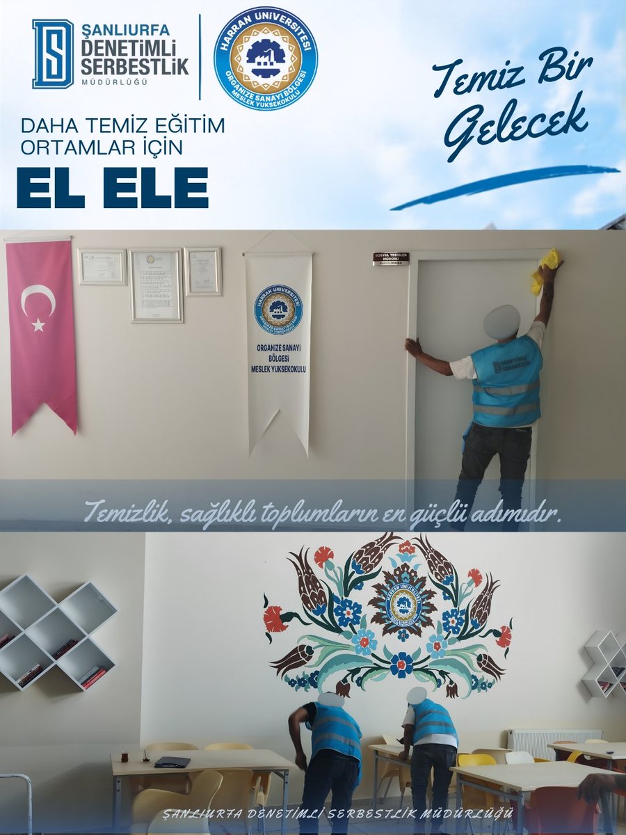 sanliurfads's tweet photo. @dsdb_yasinaydin @TarkTekin757417 @OsbMyo Çalışma ile @hrumedya - Harran Üniversitesi @OsbMyo yerleşkesinde eğitim-öğretim ortamlarının fiziksel koşullarının iyileştirilmesine, çevre temizliği ve düzeninin sağlanmasına katkı sunulurken; yükümlülerin toplumsal sorumluluk bilinci kazanmaları amaçlandı. https://t.co/EzZtB4BcDw