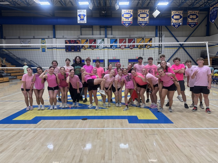 MHSBluejacketAD's tweet photo. The 2026 Homecoming Week Macho volleyball champions were the Seniors #MitchellPride #GoJackets https://t.co/X9rzxNLcQ4