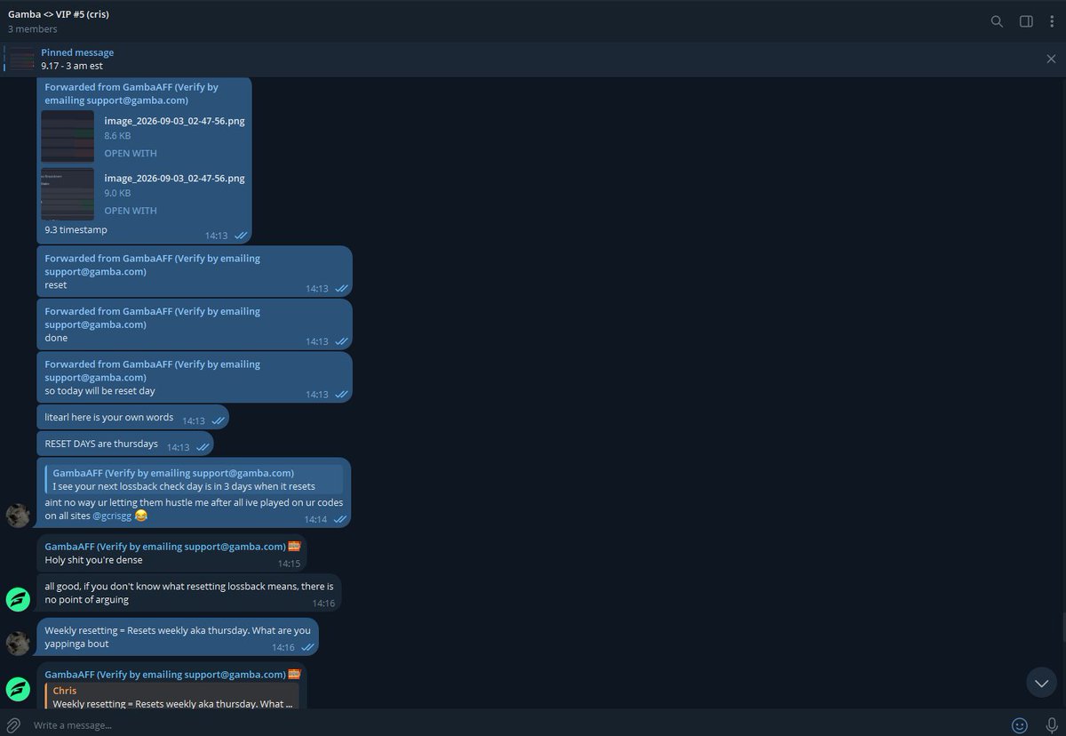 negroxbt's tweet photo. (4/5) Here's continued chatlogs of him  having no understanding of how resetting lossback works and him trying to put hourly timeframes on something that has never existed before in our convos. https://t.co/ztIwkTv9iN