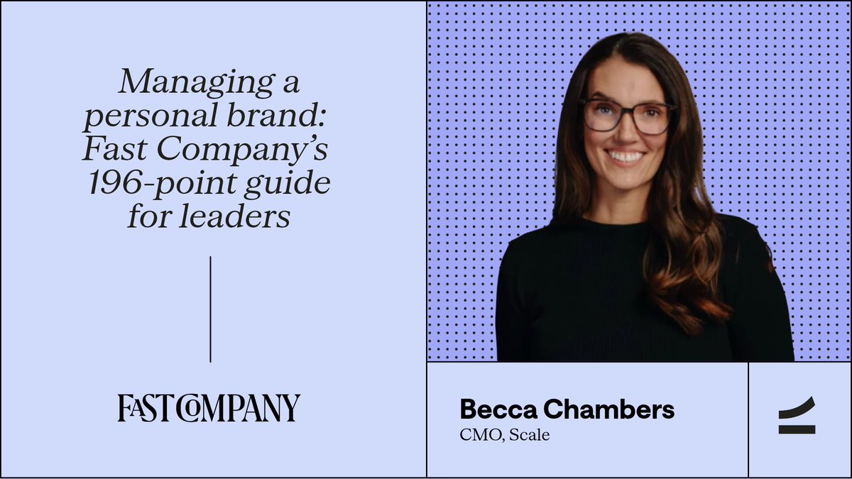 scalevp's tweet photo. Scale CMO @BeccaHasADHD ✨ shared her perspective in @FastCompany's guide to personal brands in the workplace. You can read the full story here: https://t.co/1GDhv0YxCm https://t.co/m2xuh0wv4v