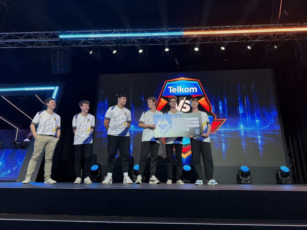 VSGamingWorld's tweet photo. 🥉 Third place secured! 🔥
Congratulations to Waterkloof for claiming 3rd place in the HSEL Counter Strike tournament at Comic Con Africa! 🎮🏆
#TelkomVSGaming #ComicConAfrica https://t.co/bGeVe5kt5y