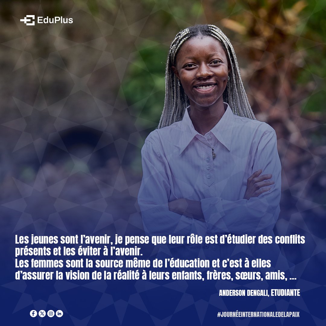 duPlusz7qh's tweet photo. «Love is the foundation of peace».
«Upendo ni msingi wa amani».

#Peacebuilding
#Dialogue 
#CohésionSociale 
#JeunesseFemmmes https://t.co/Os8yYlBKly