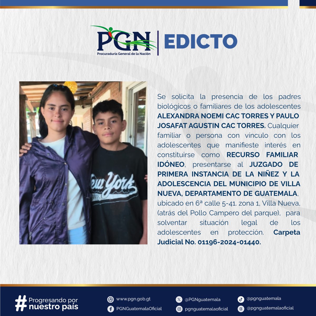 PGNguatemala's tweet photo. Tu ayuda es importante, comparte la imagen para encontrar un familiar de ALEXANDRA NOEMI CAC TORRES Y PAULO JOSAFAT AGUSTIN CAC TORRES.. #Edicto #PGN https://t.co/mmjAM4cAX3