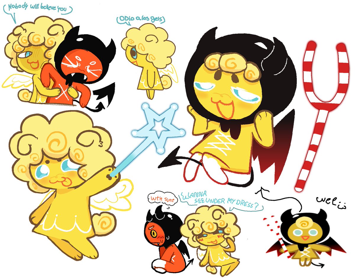 Parasiteeth's tweet photo. Reposting my old AngelxDevil Cookie art yay #problemcookie #crktwt https://t.co/6xjqUeOwWu