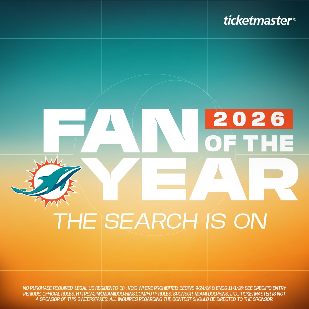 MiamiDolphins's tweet photo. The search is on for our 2026 Fan of the Year 👀🐬

Nominate yourself or someone else ⬇️