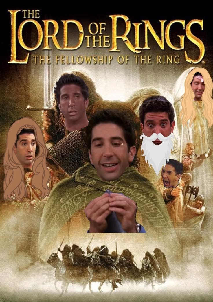 ChandlerBing_12's tweet photo. Ross Geller truly was the lord of the rings https://t.co/lGUIkumpTf