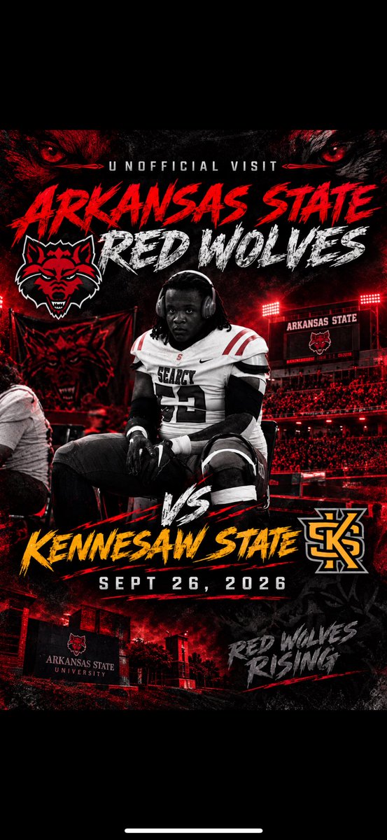 BracesonM55's tweet photo. I will be at the den on Saturday!!🐺🐺
@DannyWest247 @PrepRedzoneAR @ArkSt_Recruits @247recruiting @CoachRPittman @CoachNickGrimes https://t.co/cDDzBUyRlw