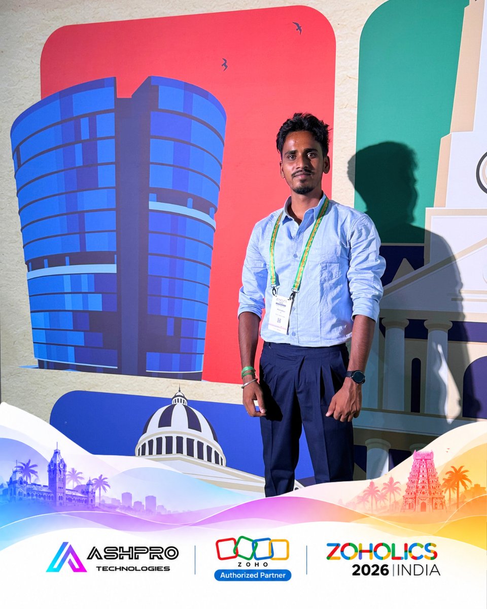 ashprotech_'s tweet photo. A great day at Zoholics India 2026! 🚀

Learning, connecting, and exploring what’s next with the Zoho community. Happy to represent AshPro Technologies. 🤝

#Zoholics2026 #Zoho #AshProTechnologies #ZohoPartner https://t.co/MWxbd3JrBw