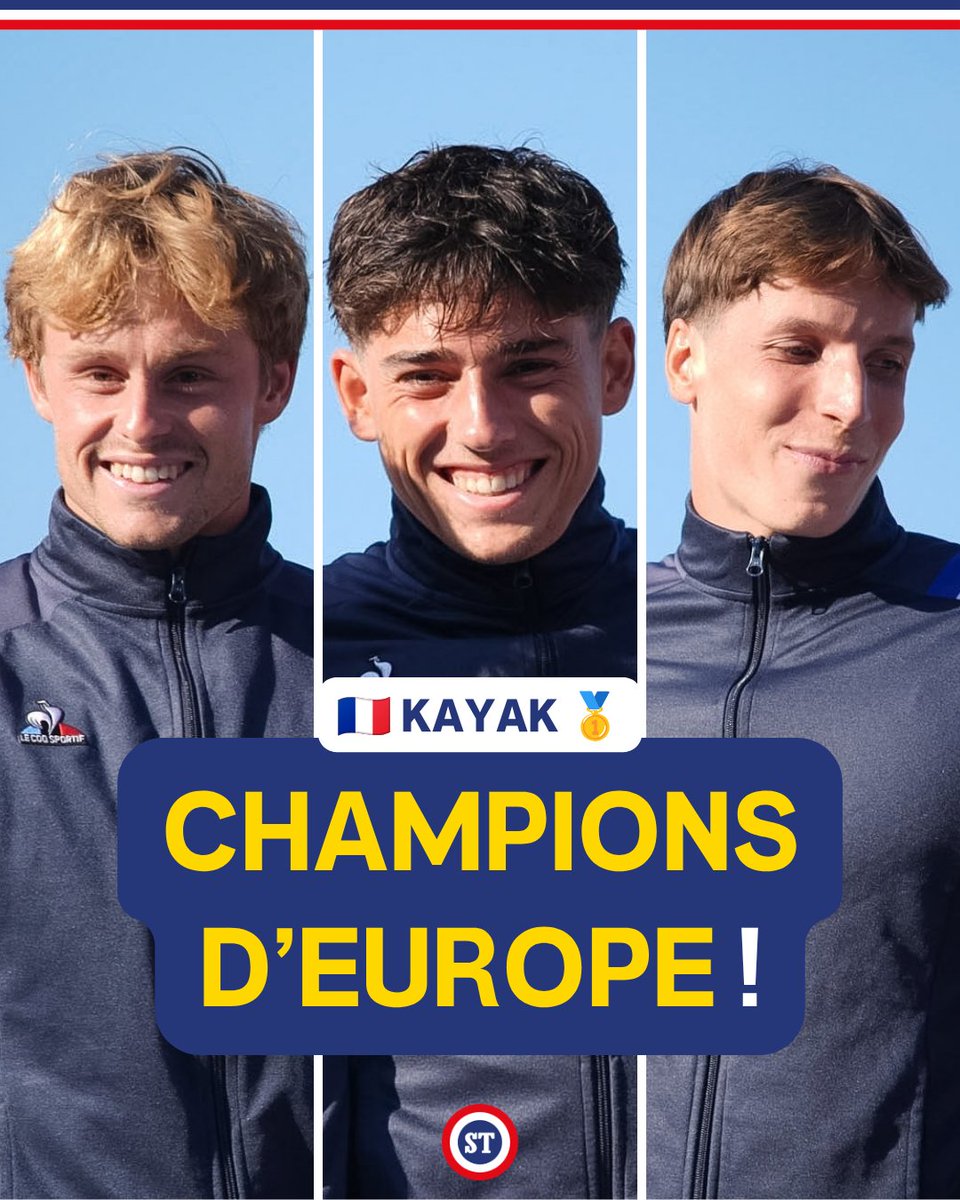 sportricolore's tweet photo. 🇫🇷 CHAMPIONS D'EUROPE 🤩

🥇 Titouan Castryck
🥇 Anatole Delassus
🥇 Martin Cornu

Magnifique performance collective de nos tricolores sur l'épreuve de kayak par équipes des championnats d'Europe de slalom à Ivrea en Italie 👏

📸 Romain Bruneau / FFCK https://t.co/Ha9gT9fGHa