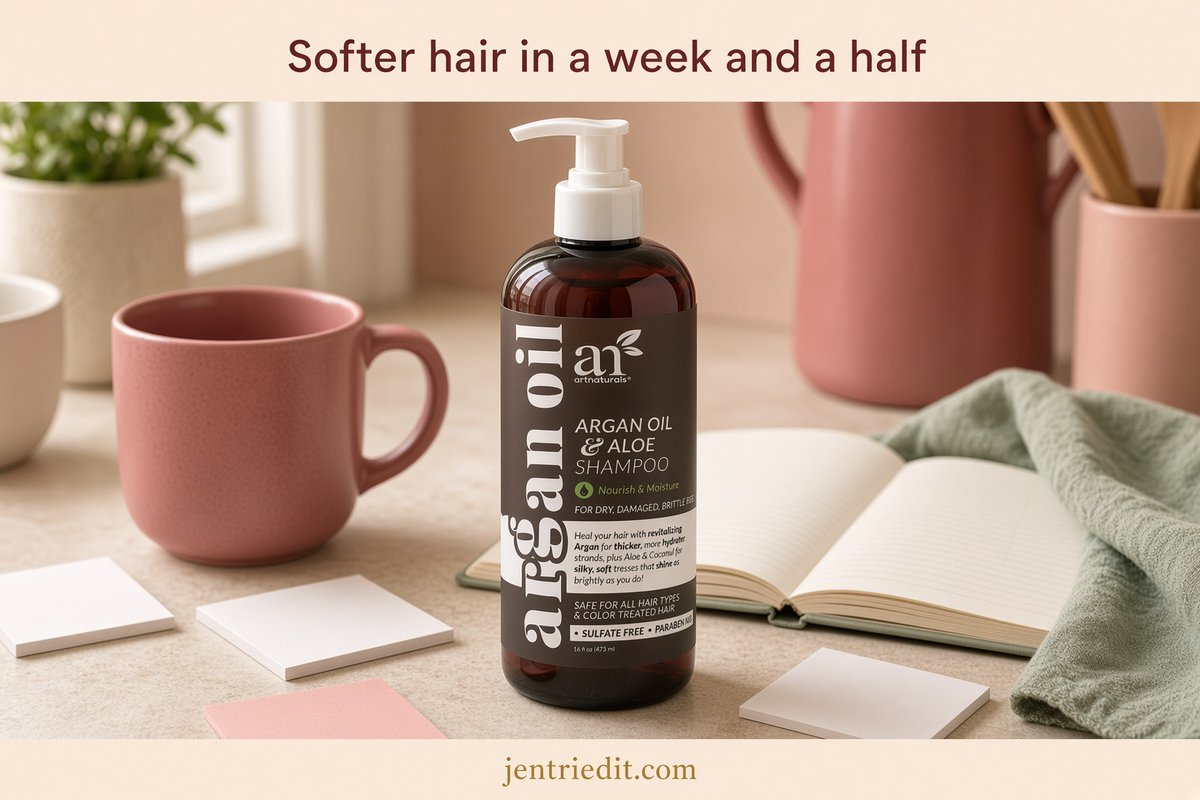 jensoltys's tweet photo. Wiry roots calm down after a week and a half on the ArtNaturals argan set. AD Scent still there at bedtime, sulfate-free, and the lather is real.

https://t.co/yYvaCF9E27

#arganoil #hairover40 https://t.co/LTmjGNMIKp