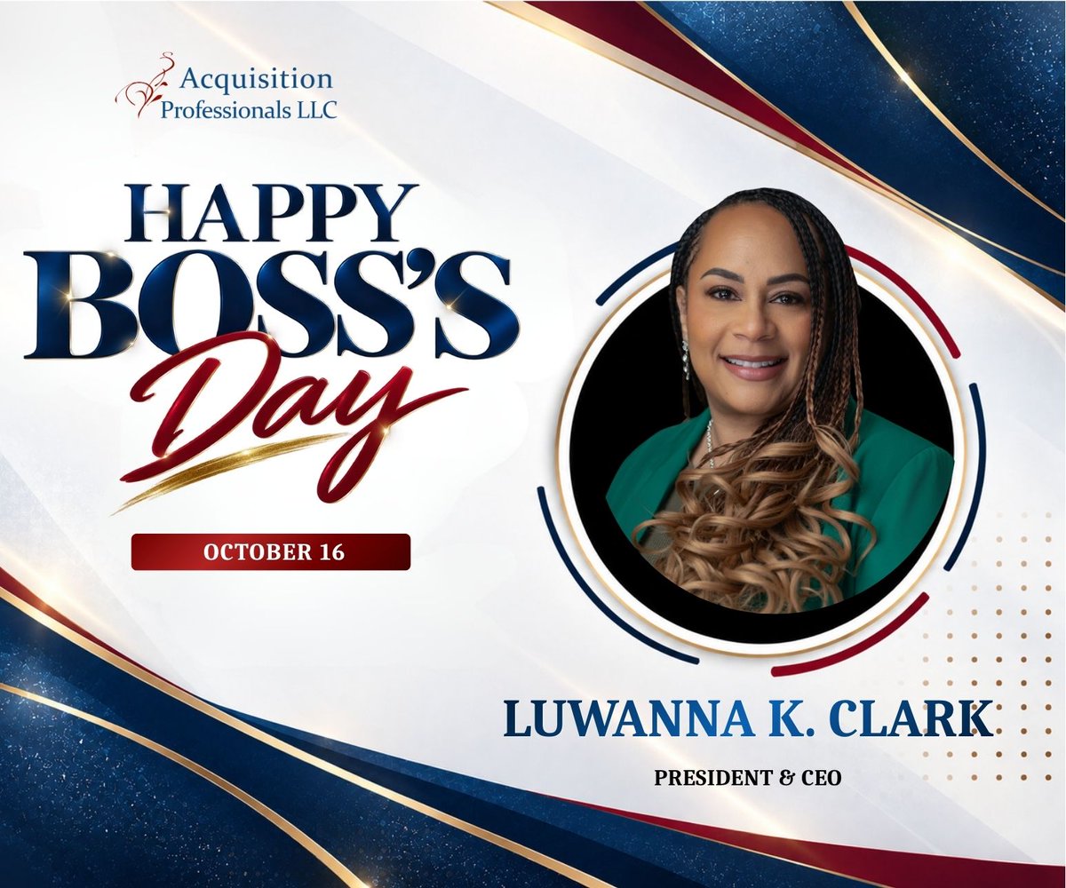ACQPROS's tweet photo. Happy Boss’s Day to AP President and CEO Luwanna K. Clark! Thank you for leading with purpose and creating opportunities for our team to grow and serve our clients. We appreciate you! #BossesDay https://t.co/SAZoSexLVS