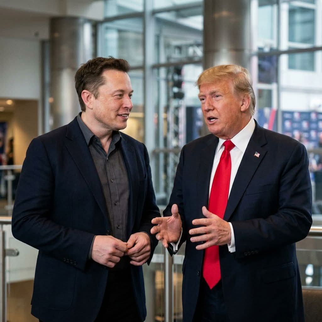 _VoiceofAmerica's tweet photo. Be honest 👇 

🤝 If these two teamed up for one mission, what should it be?

A) Mars Colony 🚀
B) AI Revolution 🤖
C) U.S. Economy 💰
D) World Peace 🌍 https://t.co/hfhQ9IsrKd