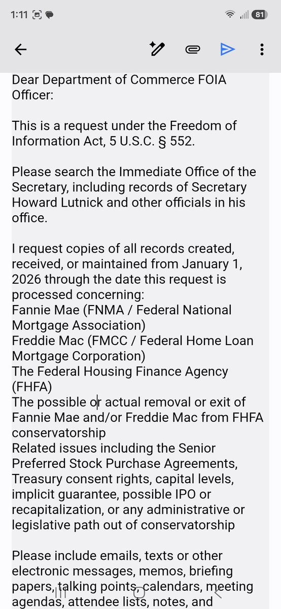 revgalerivs's tweet photo. Aaaaaand... deprtment of commerce fot one FOIA request about fnma fmccc https://t.co/RjTCN9Zrnp