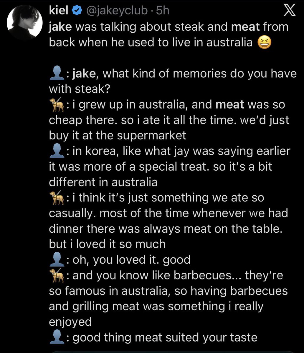 ikeuleo's tweet photo. alasan jeyun dan io picky soal makanan karena di aussie sering makan daging enak 😭😭 https://t.co/KAhhdAVoZs