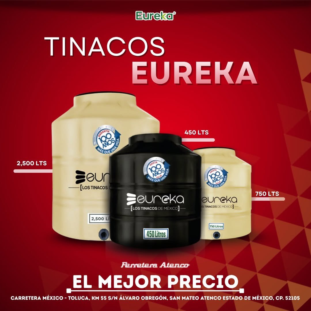 FerreteraAtenco's tweet photo. ¡Asegura el suministro de agua en tu hogar! 💧

Tenemos Tinacos EUREKA de alta calidad y precio espectacular:🔹450 L, 750 L, 1,100 L y 2,500 L (versiones tricapa).

¿Cuál es el ideal para tu proyecto? 🏠

📲 Cotiza al (722) 235-8350 o compra en https://t.co/sYMvmAOH8M

#tinacos https://t.co/gX5maxqTqN