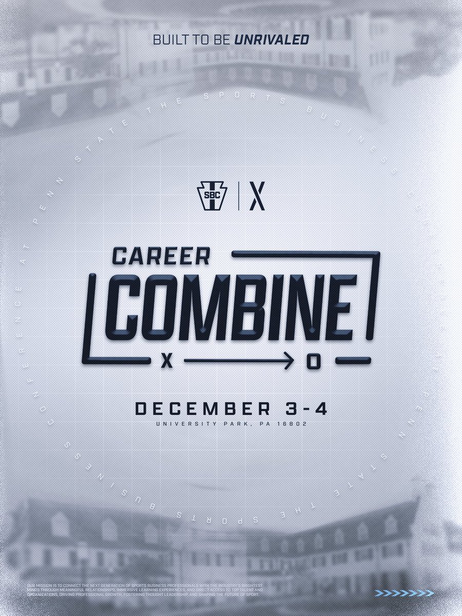 PennStateSBC's tweet photo. 🎟️ TICKETS DROP MONDAY

Mark your calendars — tickets for The Sports Business Conference Career Combine go on sale Monday. https://t.co/6Nmqqc6r0U