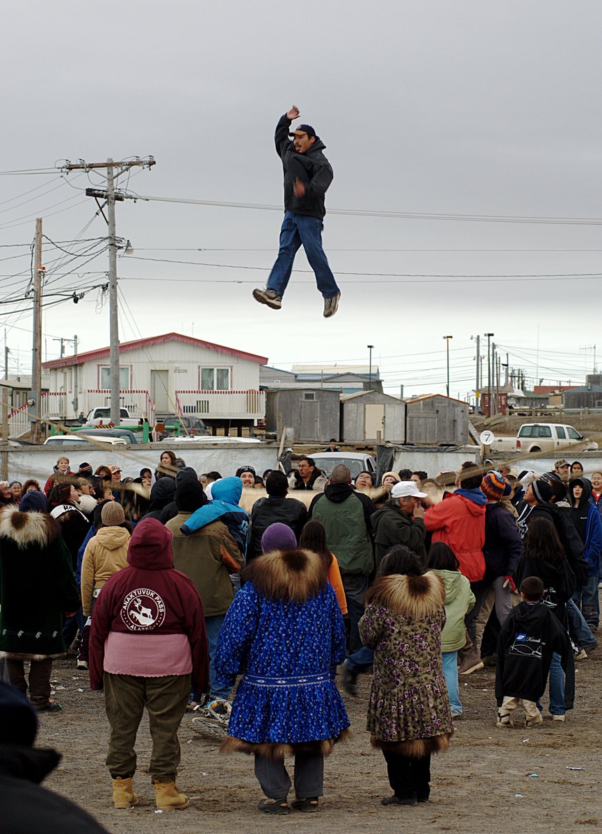 nataliestwt's tweet photo. the Nalukataq blanket toss https://t.co/O5TkRigrHs