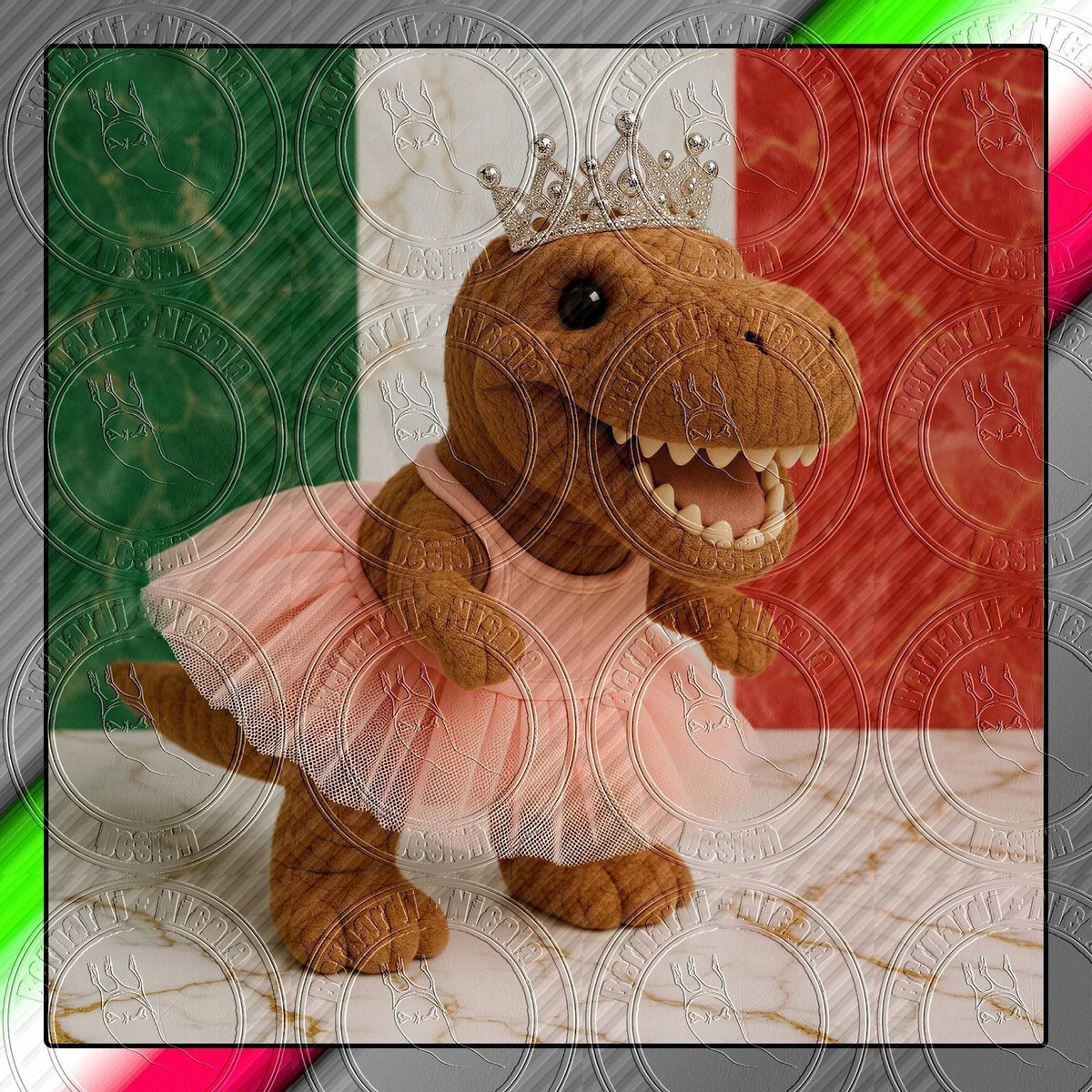 bernardinicola3's tweet photo. Render realistico tridimensionale di peluche a forma di t-Rex con costume da ballerina e corona #ai #art #toy #tessile #modern #render #contemporary #arte #progetti #3Dmodel #italia #giocattoli #decor #peluches #creative #realistico #Textile #projects #t-rex #dinosauro #ballerina https://t.co/c3D5wJIdfP