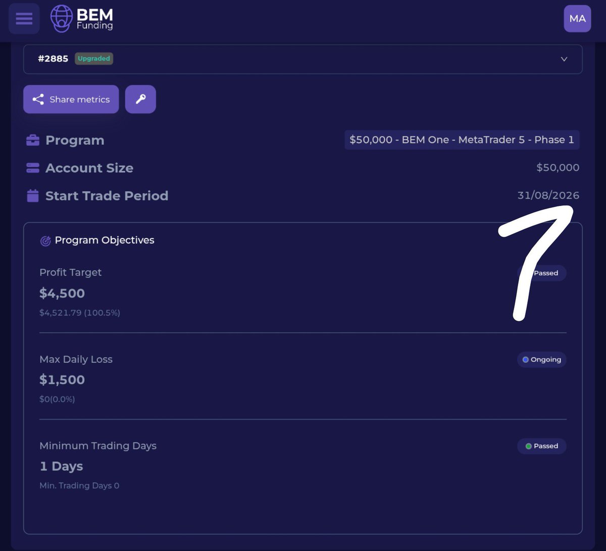 FintekMustafa's tweet photo. If you’re a prop firm trader, getting your payout quickly and securely is more important than many other things.

Many of my followers are using BEM Funding based on my recommendation, and many of them are also curious about the BEM Funding payout process.

So, let me show you the entire process transparently, with proof and exact dates.

31/08/2026 — I purchased a $50K BEM ONE account.

01/09/2026 — Just 2 days later, I became funded because there is no minimum trading day requirement.

03/09/2026 — I started trading my funded account, and over the next 14 trading days, I accumulated $4,500 in profit.

19/09/2026 — I submitted my payout request.

21/09/2026 — My payout was approved just 2 days later, even though the process included the weekend.

22/09/2026 — The payout was deposited into my Rise account, less than 24 hours after my payout request was approved.

The entire process went smoothly from start to finish.

Thank you, @BemFunding