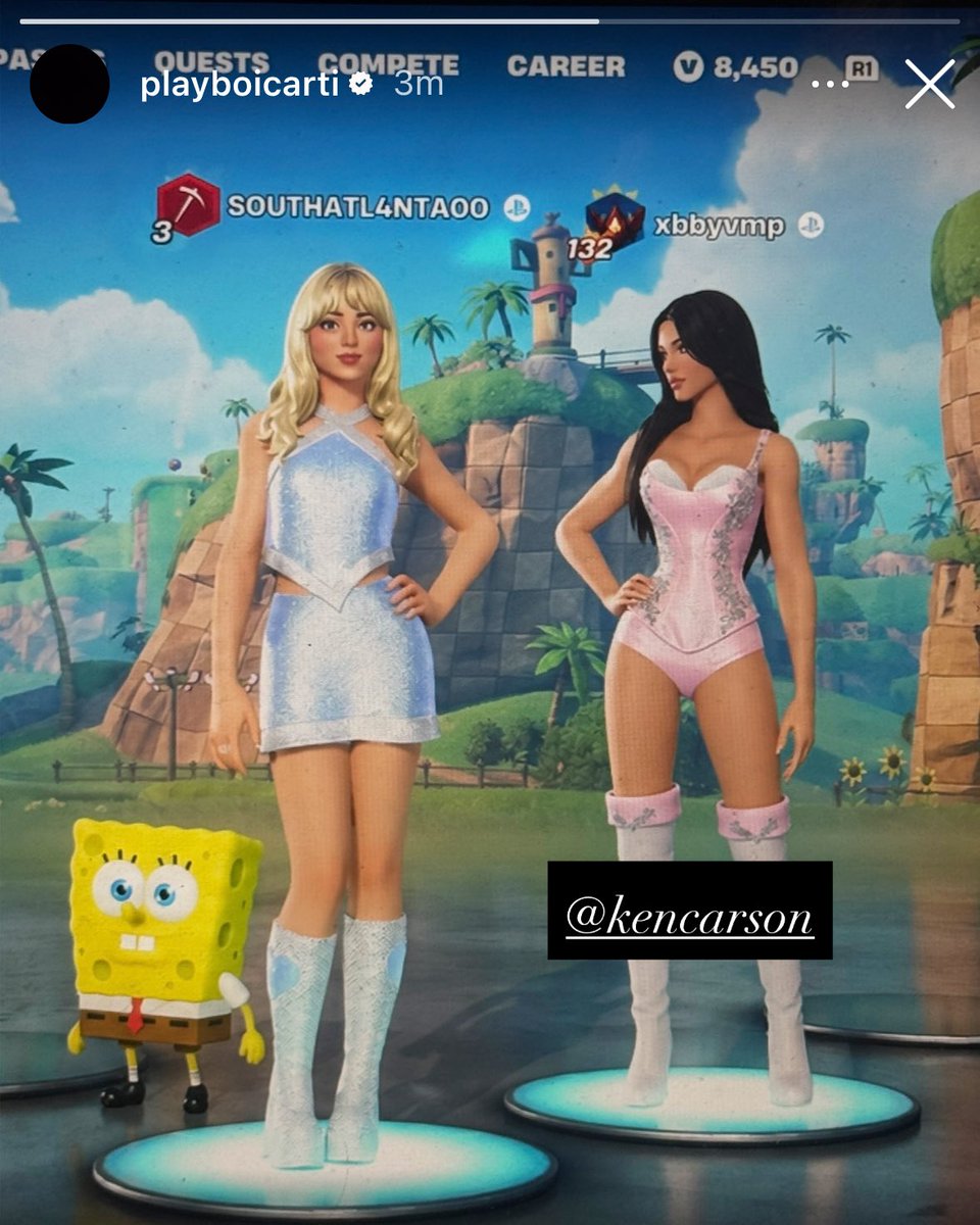 DailyNoud's tweet photo. Playboi Carti shares a new photo of him playing Fortnite with Ken Carson on his IG story 📸 https://t.co/x54wMcdJDm