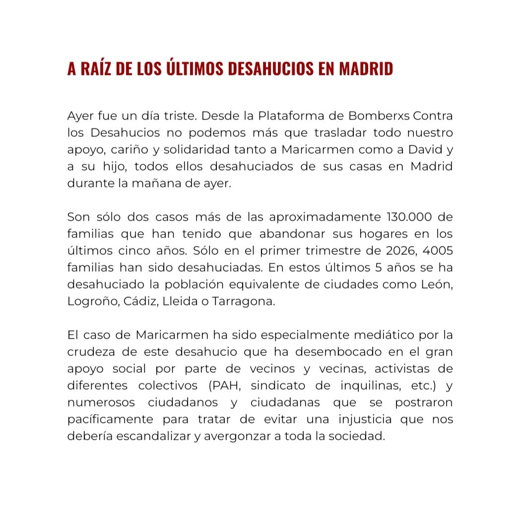 Bomberxs_cld's tweet photo. COMUNICADO | A raiz de los últimos desahucios en Madrid https://t.co/4AH6wP8VXd