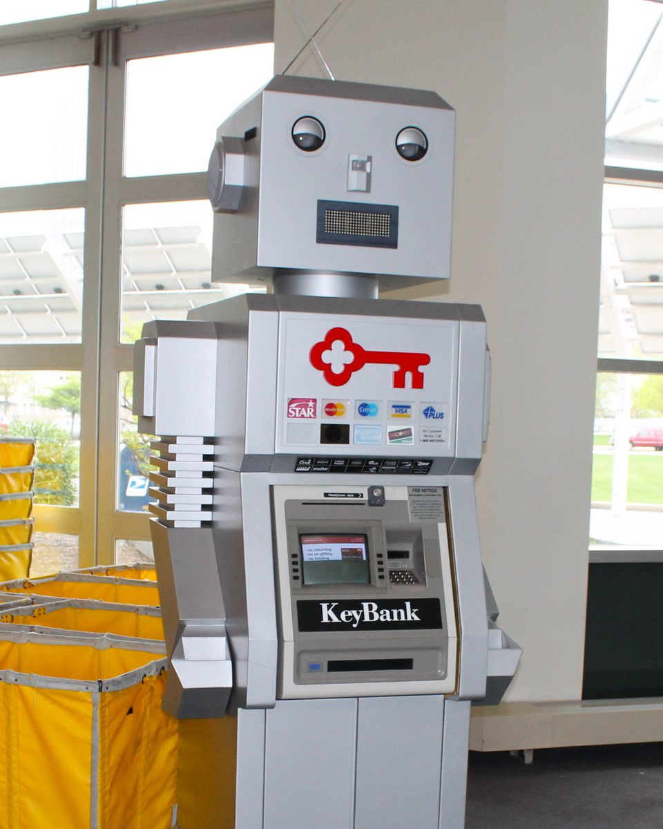 GLScienceCtr's tweet photo. #ThrowbackThursday 🤖 

Meet Bobbie, our original ATM at the Science Center powered by our friends at @KeyBank!  From 1996 to today, KeyBank has been a supporter of the Science Center and we couldn't be more grateful! #StayCuriousCLE https://t.co/gQlZnWmyF7