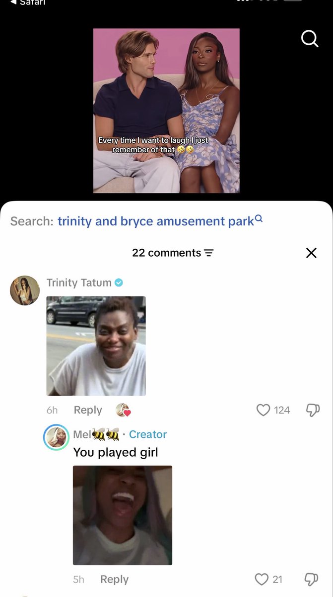 RealityTvShips's tweet photo. Trinity just like us the way she be looking at Brinity edits when she’s bored 😭 https://t.co/eZb2wCW6gP