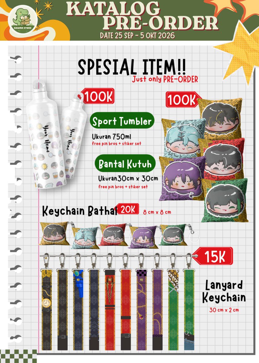 Kenycoid's tweet photo. WELCOME TO RAWRSTORE! 🐾✨
Katalog final #CF23 &amp; #IMAGI4 is here!

Special opening gift untuk 10 pemesan pertama, tanpa minimum order‼️

PO batch 1 buka 25 Sept sampai 5 Oct
- Available for Pick up order &amp; Mail order

🔗 https://t.co/k8Y1akw38t

🙌🏻untuk spesial item ada limit https://t.co/fxesH2YSD4
