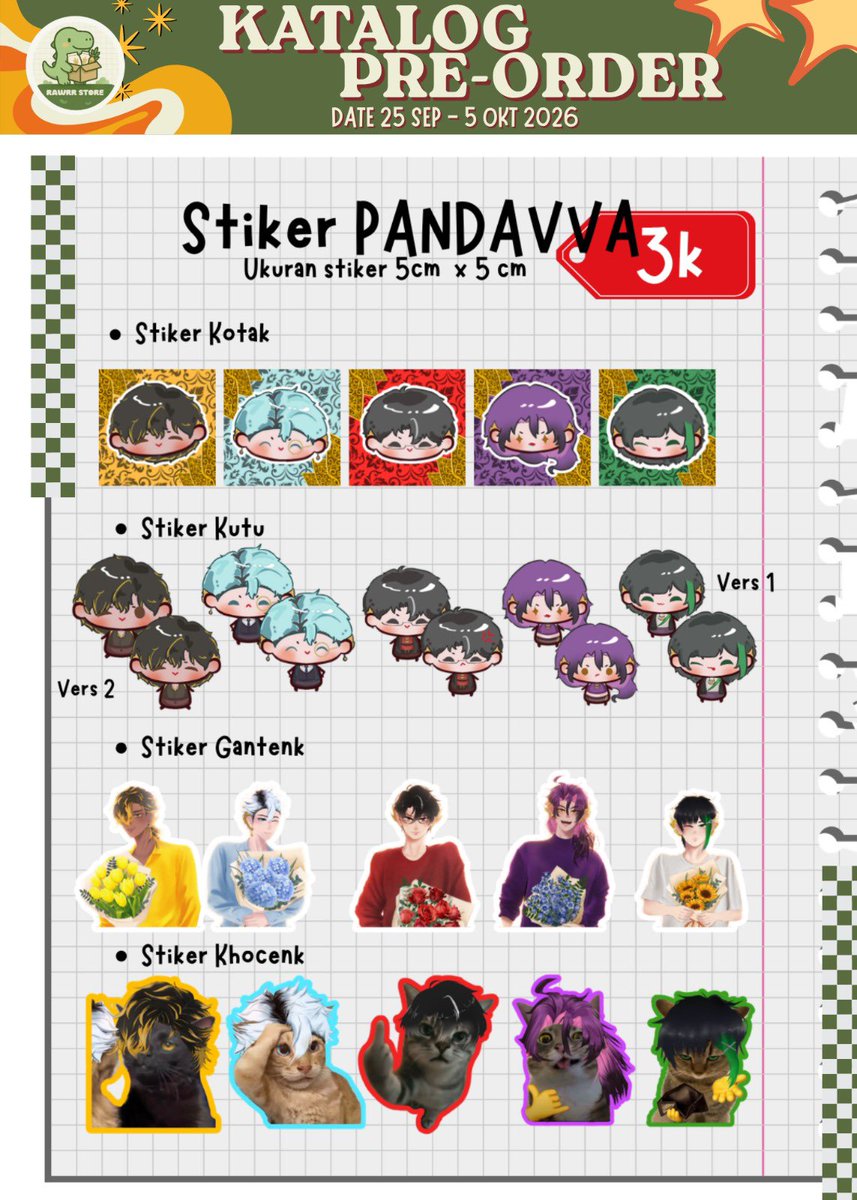 Kenycoid's tweet photo. WELCOME TO RAWRSTORE! 🐾✨
Katalog final #CF23 &amp; #IMAGI4 is here!

Special opening gift untuk 10 pemesan pertama, tanpa minimum order‼️

PO batch 1 buka 25 Sept sampai 5 Oct
- Available for Pick up order &amp; Mail order

🔗 https://t.co/k8Y1akw38t

🙌🏻untuk spesial item ada limit https://t.co/fxesH2YSD4
