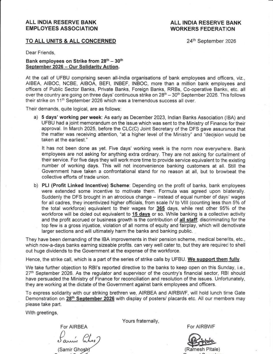 AIIDBIOA_BIHAR's tweet photo. RBI Federation Support Us.

#Strike
#BankStrike
#5DaysBanking
#SaveIDBI
#StopPrivatisation 
#DoNotSellIDBI https://t.co/06TYW8Zqks