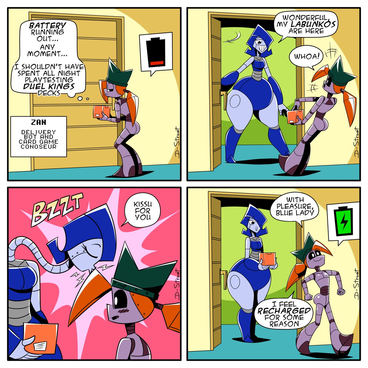 Dstroarts's tweet photo. The first 4 comics of the 4-panel run of Super Robot Sisters
With the Nadia three-parter, which I didn't planned but I'm glad I followed up with the Zan comic https://t.co/98okvYNV7G