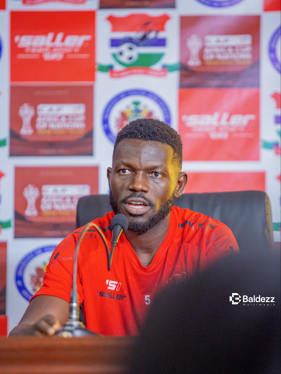 teambaldezz06's tweet photo. 🇬🇲 “Playing for The Gambia means so much to me. Every call-up is a great honour, and I will always give everything I can for my country.”

The Scorpions’ captain, Omar Colley, speaks about the pride, honour, and responsibility of representing The Gambia during the press conference. 🦂

#afconqualifiers2027 
#baldezzmultimedia 
#PressConfrence