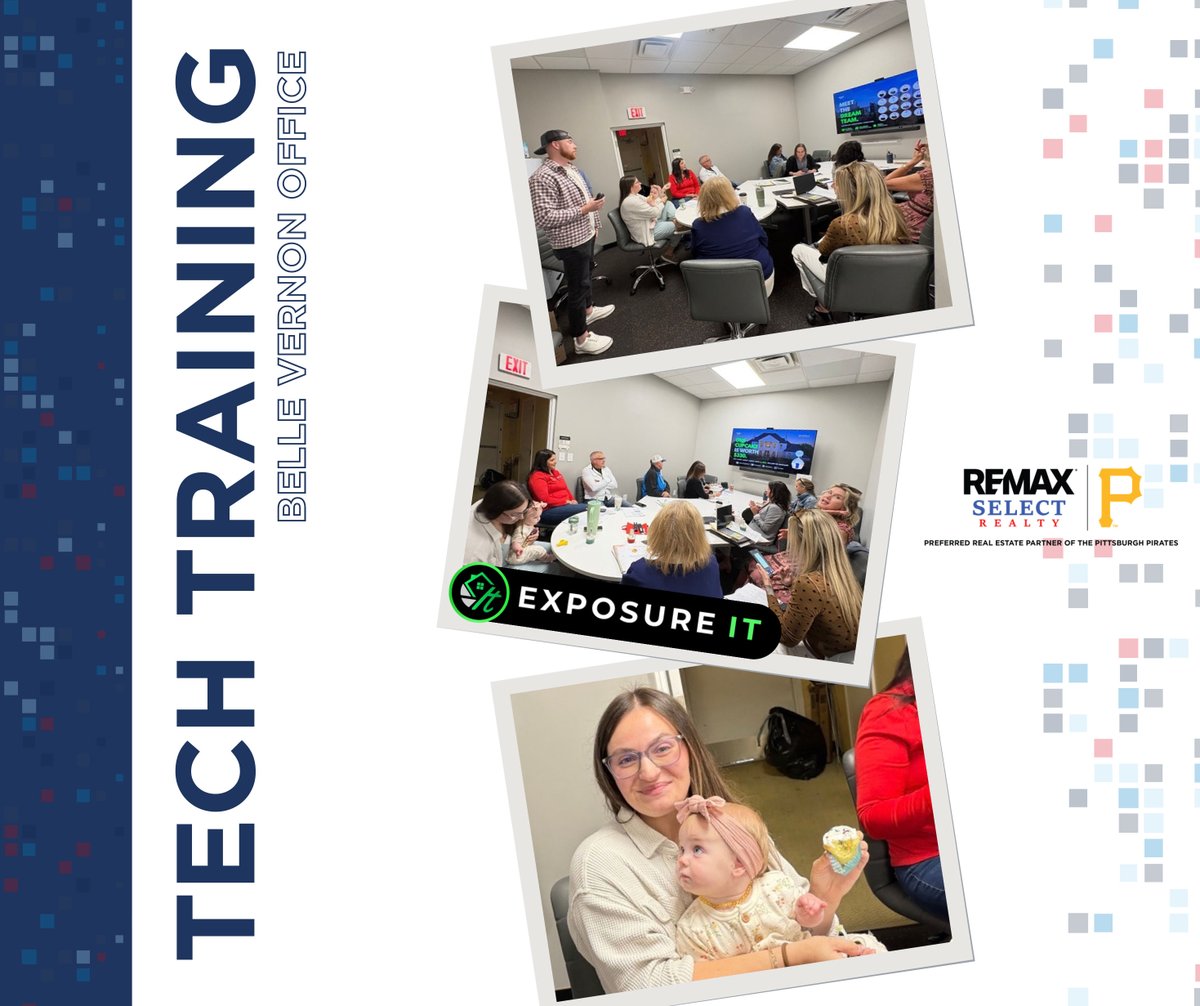 select__realty's tweet photo. Jamie Reilly from our Corporate Office led an engaging tech training at our Belle Vernon office! A special thank you to Exposure It for joining us and sharing the importance of high-quality photography in making our agents’ listings stand out! 📸✨

#REMAXSelectRealty #ExposureIt https://t.co/bU0nNCaEhi