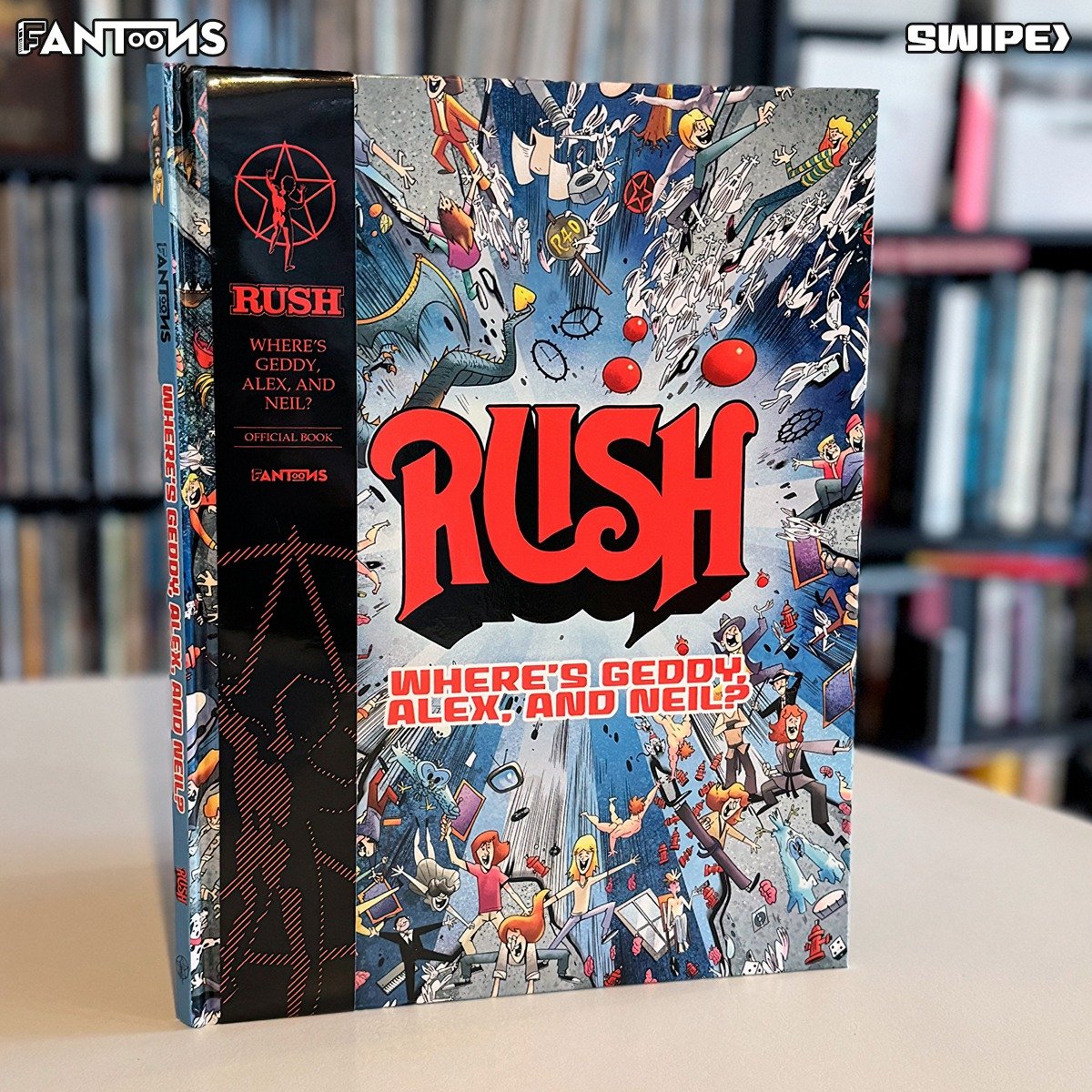 Fantoons's tweet photo. Happy anniversary to Caress of Steel! The precursor to 2112 and a favorite among many @rushtheband fans.

Can you spot Geddy, Alex, and Neil hidden in this epic scene? 

Test your eyes and grab your copy of RUSH: Where’s Geddy, Alex and Neil? at https://t.co/Fiq7be7V8v! https://t.co/rnoTqjatPm