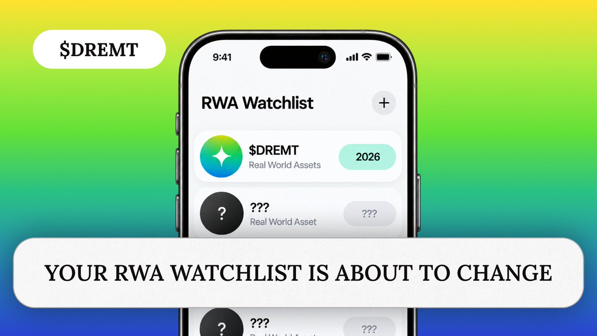 dremt_io's tweet photo. Building an RWA watchlist? Put $DREMT on it. 

Your crypto portfolio can have exposure to real-world value:

🥇 Precious metals

💎 Diamonds

⛓️ On-chain infrastructure

All combined in one token → https://t.co/bcdHcdbV9Q https://t.co/OBWq7Ycw3o
