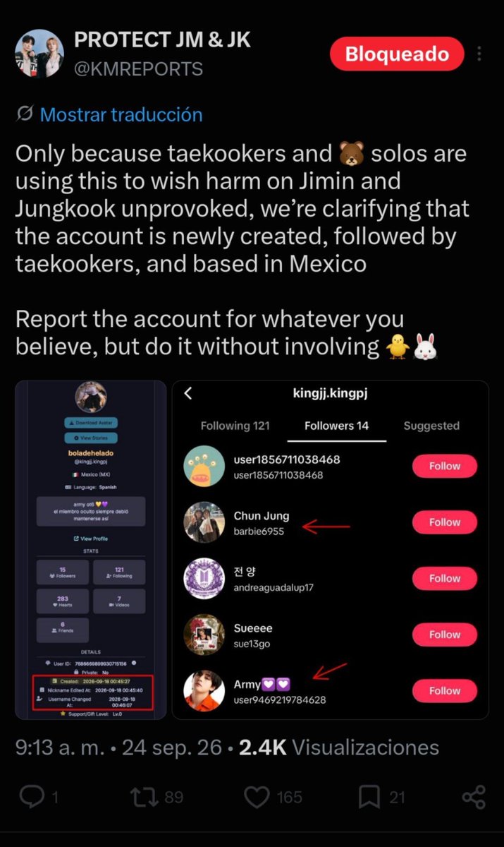 SnipeForV's tweet photo. The way this account is framing the situation shifts attention away from the threats and toward defending a particular narrative. Threats against Tae should be taken seriously, regardless of who is behind them

◾https://t.co/DTkzyDOFpX https://t.co/Y2fgD7Y0ba