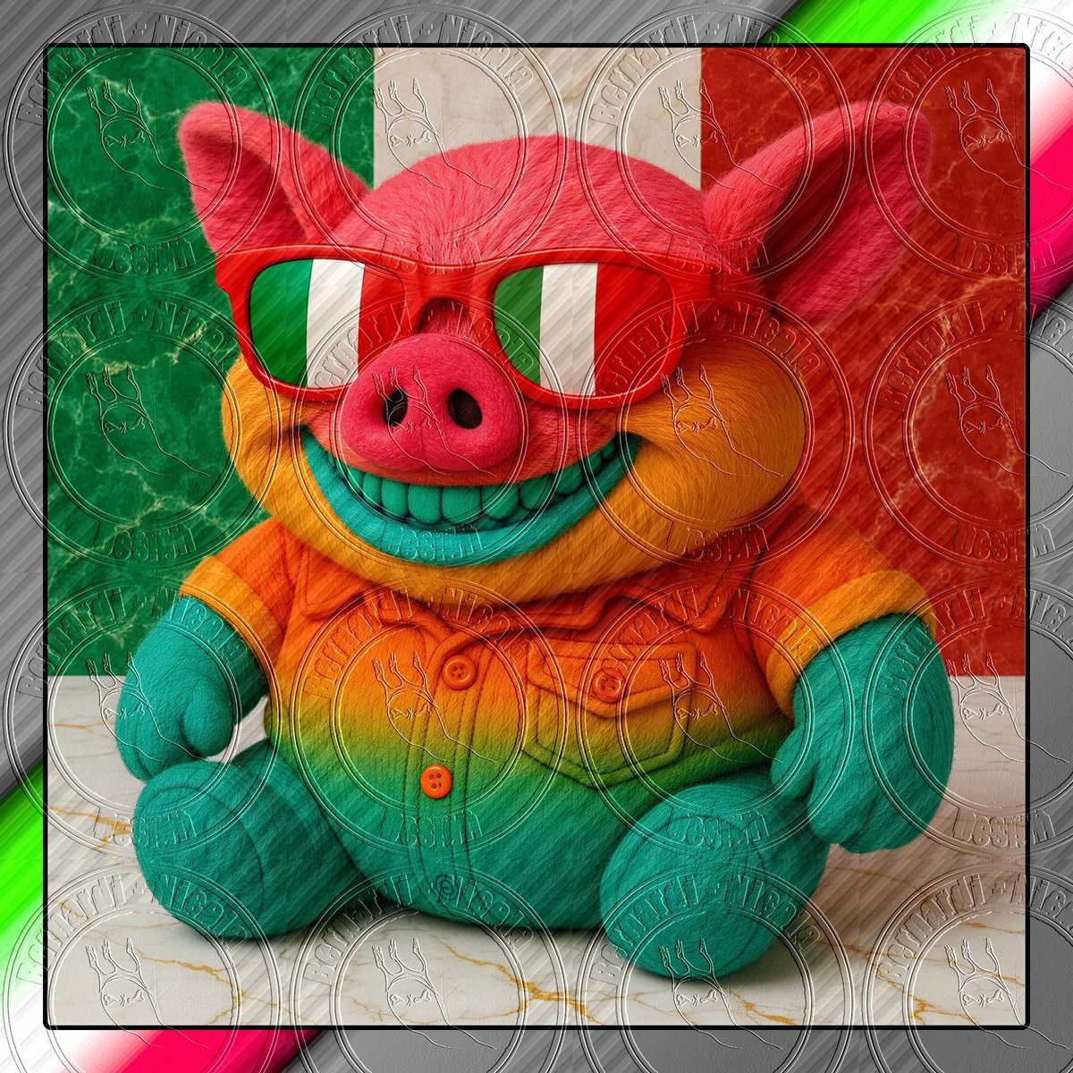 bernardinicola3's tweet photo. Render realistico tridimensionale di peluche a forma di maialino multicolore #ai #art #toy #tessile #modern #render #contemporary #arte #progetti #3Dmodel #italia #giocattoli #decor #peluches #creative #realistico #Textile #projects #pig #maialino #multicolor https://t.co/n0A0w4IMK2