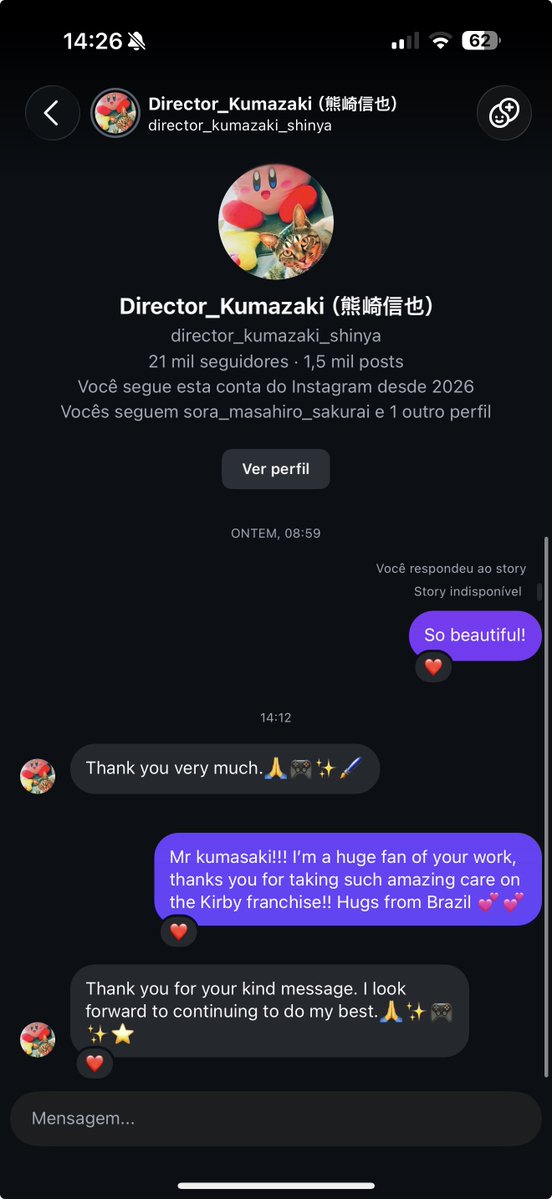 poxamarquinhos's tweet photo. #chorando O diretor dos jogos de kirby é muito fofo vey 😭 https://t.co/qEaJA64kyS