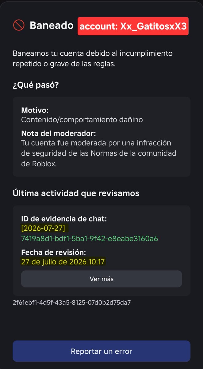Maldito_Alem's tweet photo. @Fumsly @Roblox Te recomiendo pedir tu ROA para que veas que fue lo que dijiste y tengas más evidencia de tu inocencia, Roblox esta fallando 🤦🏽 https://t.co/jjXiV0V0Kl