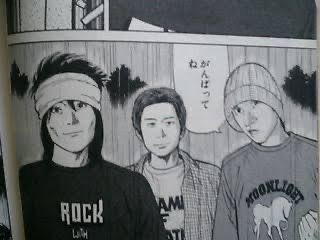 MLl6dp's tweet photo. ←カネコアヤノ
多分、作画的に
ハロルド作石だと思う。
→真島昌利　横山健
甲本ヒロト。
多分。 https://t.co/W8oxL625dv