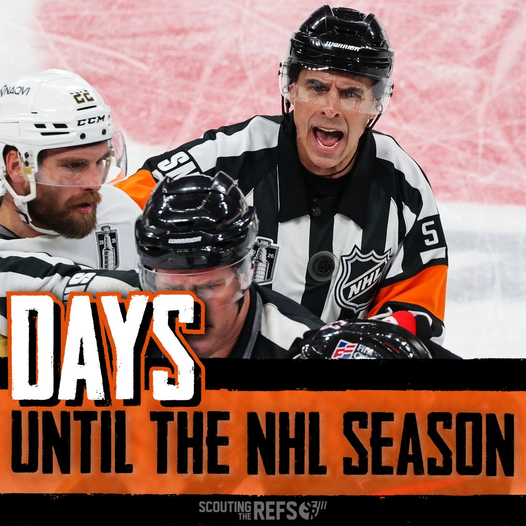 ScoutingTheRefs's tweet photo. Hey! Don't make referee Chris Rooney tell you again - we've got 5 DAYS until the NHL season gets underway! https://t.co/fwJUVW0JZj