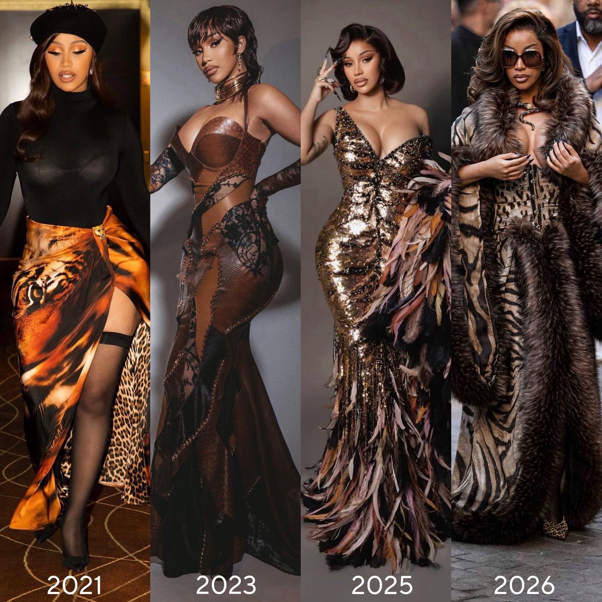 BardisMedia's tweet photo. Cardi B wearing Roberto Cavalli throughout the years. https://t.co/HFasbrpSk0