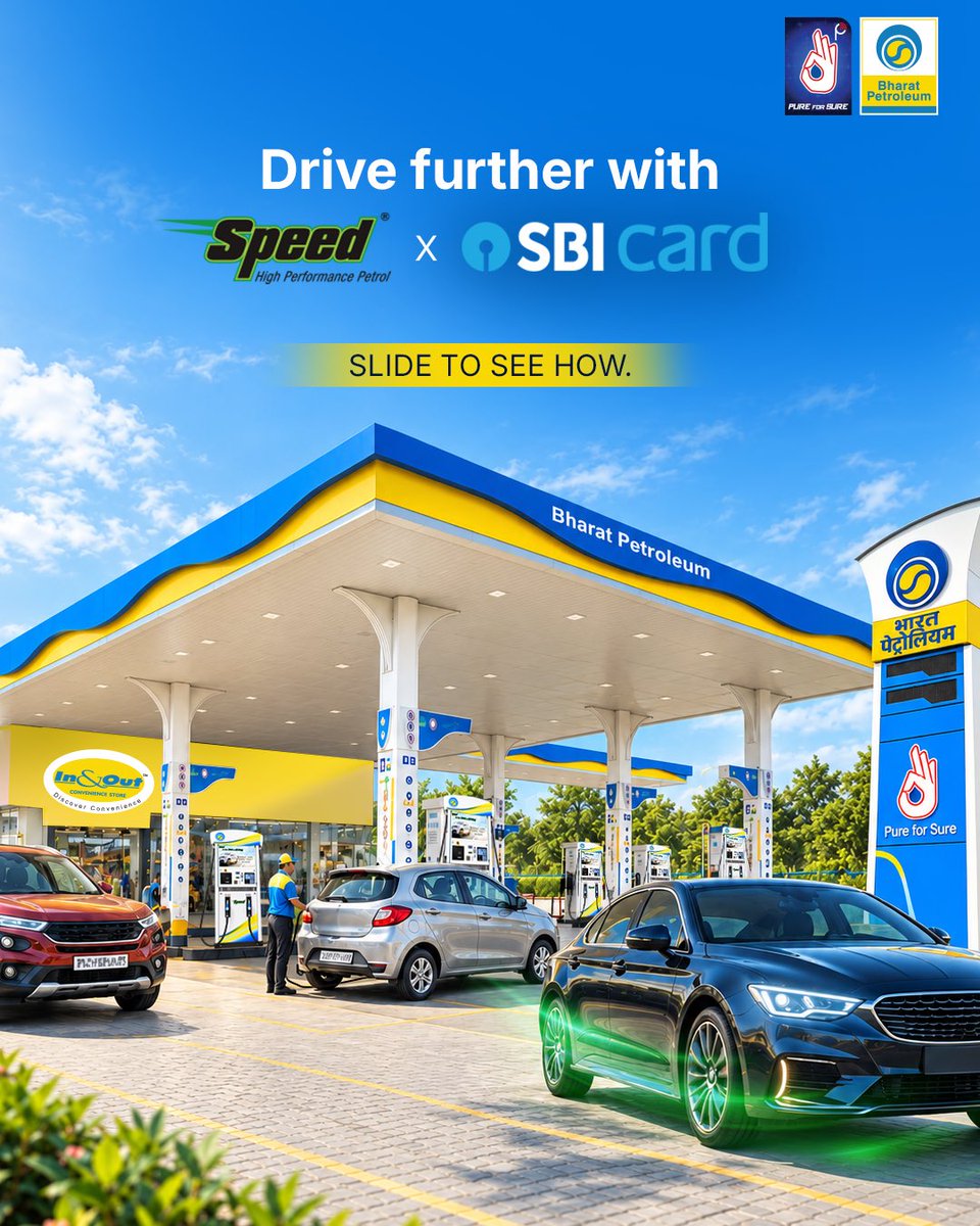 BPCLRetail1's tweet photo. Your next fill has a plus-one. More value.
Go further with Speed, our High Performance Petrol, and get more back with BPCL SBI Card OCTANE.
Better mileage meets 7.25% value back* on BPCL fuel spends. Now that’s a rewarding combination.
Swipe to see how. →
#BPCL #Speed #SBICard #BPCLSBIcardOCTANE #DriveFurther
@BPCLimited
*T&C apply.
